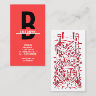 Impressive Bold Monogram Psychedelic image Business Card