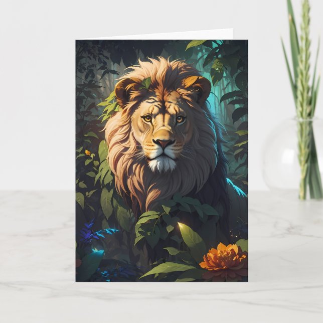 Impressive Lion in the Jungle | Card (Front)