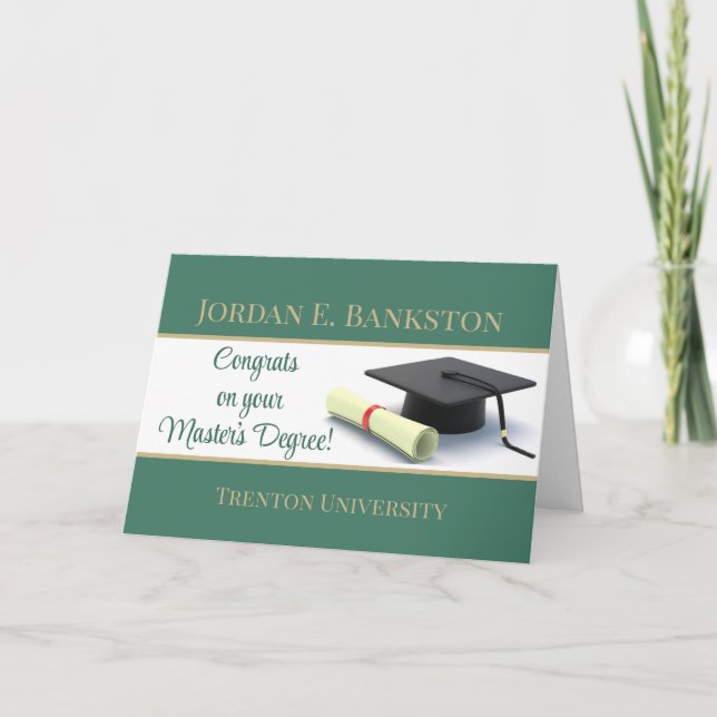 Impressive Master's Degree! Graduation  Card (Front)