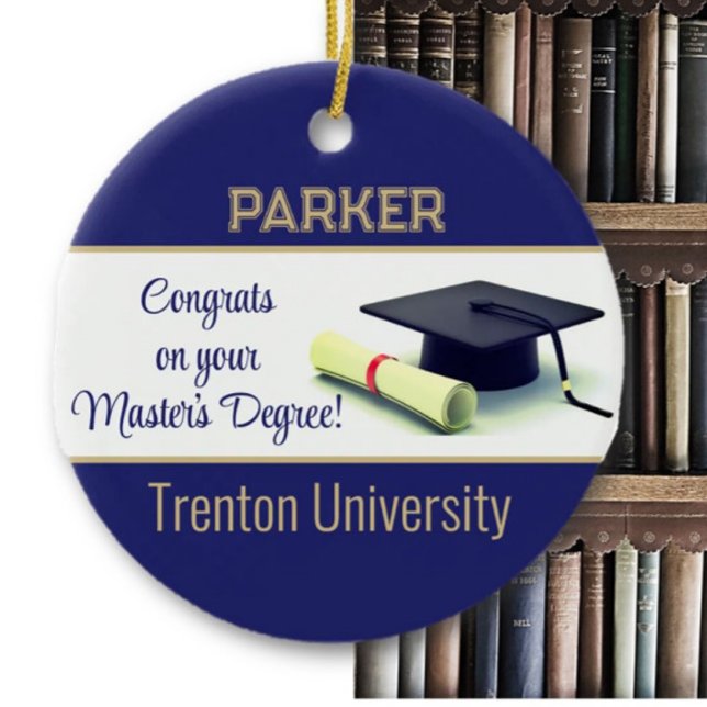 Impressive Master's Degree! Graduation  Ceramic Ornament (Creator Uploaded)