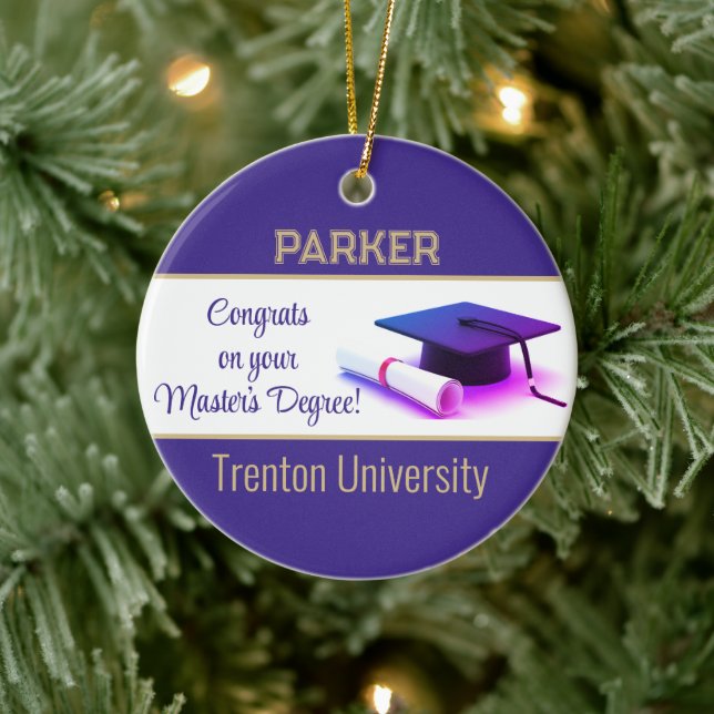 Impressive Master's Degree! Graduation  Ceramic Ornament (Tree)