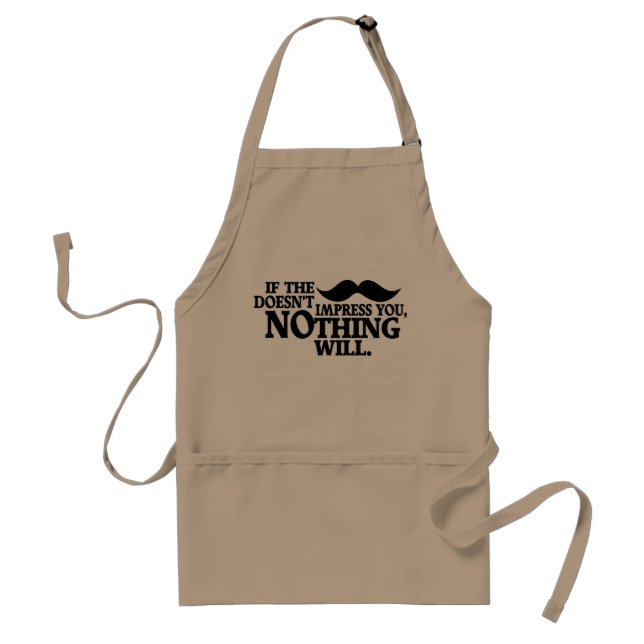 Impressive Moustache apron - choose style, colour (Front)