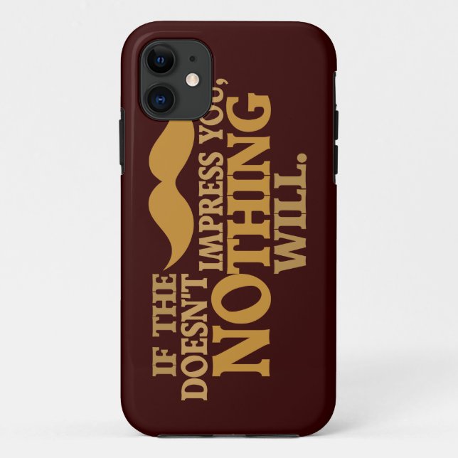 Impressive Moustache custom colour iPhone case (Back)