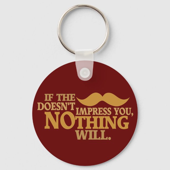 Impressive Moustache custom colour key chain (Front)