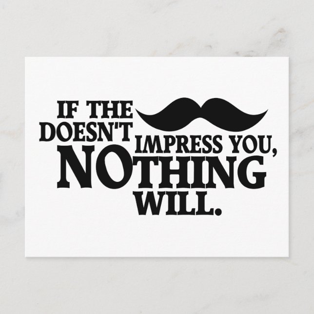 Impressive Moustache custom colour postcard (Front)