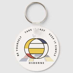 Impressive Neoplasticism Art Monogram. Letter O Key Ring