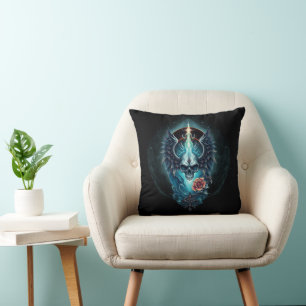 Impressive, realistic skull,  cushion
