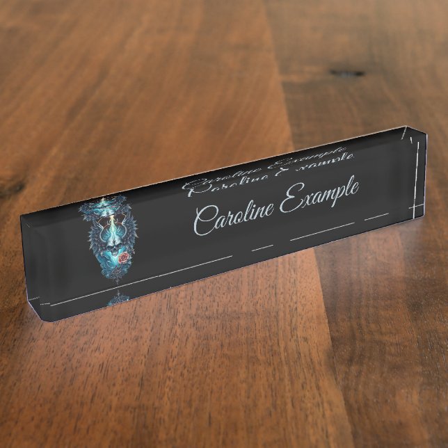 Impressive, realistic skull nameplate (Side)