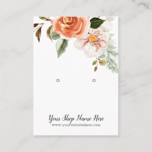 Impressive Watercolor Flower White Earring Display Business Card