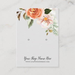 Impressive Watercolor Flowers Earring Display Business Card