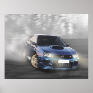 Impreza Coupe going sideways Poster