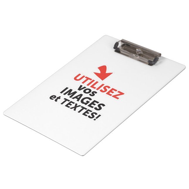Imprimer vos conceptions en ligne en français clipboard (Angled)