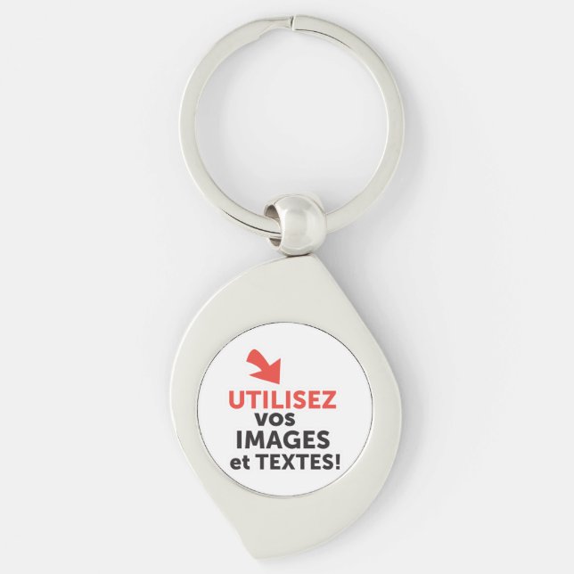 Imprimer vos conceptions en ligne en français key ring (Front)
