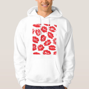 Imprint Kiss Red Lips: Vintage Seamless Hoodie