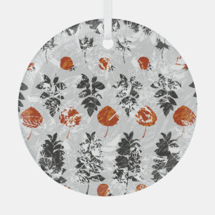 Imprint leaves: symmetrical seamless pattern. glass tree decoration