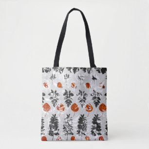 Imprint leaves: symmetrical seamless pattern. tote bag