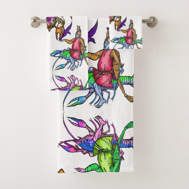 Improbable Lobster Bath Towel Set (Insitu)