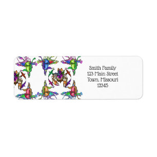 Improbable lobster return address label