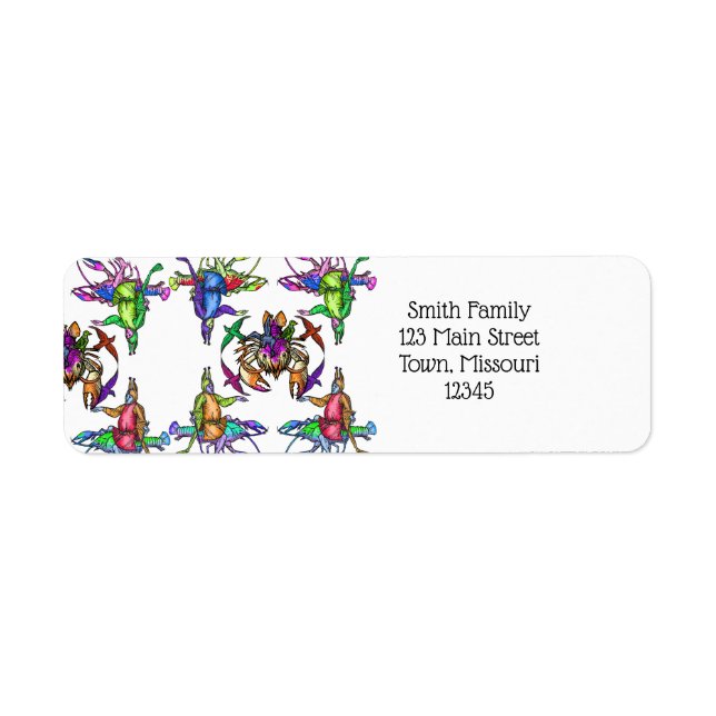 Improbable lobster return address label (Front)
