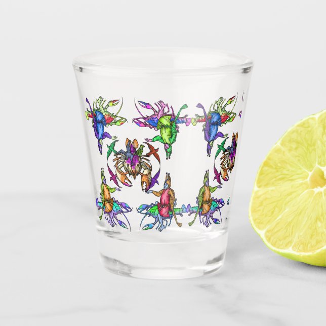 Improbable lobster  shot glass (Front)
