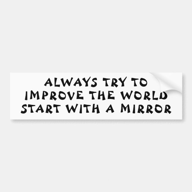 Improve the World / Yourself  Fortune Cookie Style Bumper Sticker (Front)