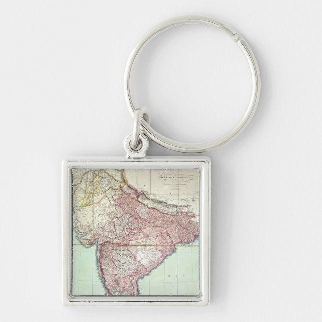 Improved Map of India published in London 1820 Key Ring (Front)
