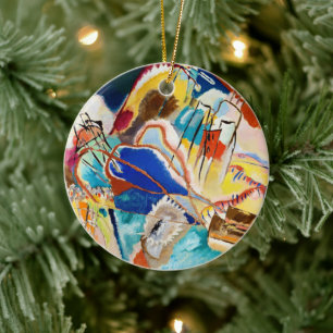 Improvisation 30 (Cannons) by Wassily Kandinsky Ceramic Ornament