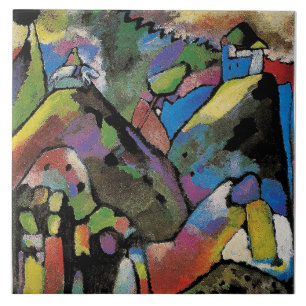 Improvisation 9, abstract art by Wassily Kandinsky Ceramic Tile