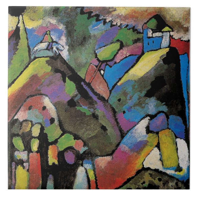 Improvisation 9, abstract art by Wassily Kandinsky Ceramic Tile (Front)