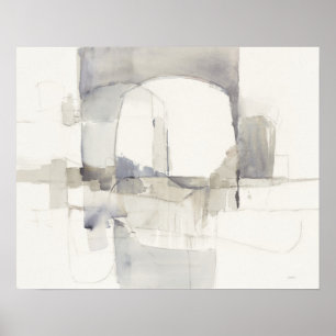 Improvisation I Grey Abstract Print