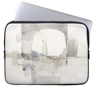 Improvisation I Grey Abstract Print Laptop Sleeve