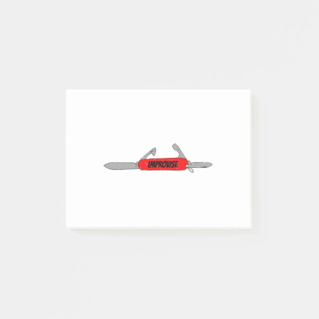 Improvise Red Army Pocket Knife Fun Tool Cut Blade Post-it Notes (Front)