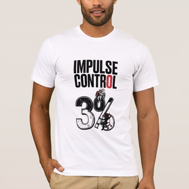- IMPULSE CONTROL – 3% Angel vs Devil Cartoon T-Shirt (Front)