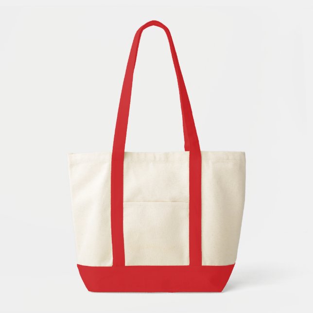 Impulse Tote Bag Natural and Red (Front)