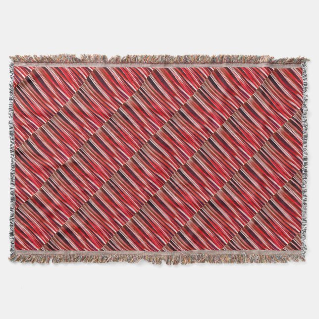 Impulsive Adventure Red Striped Abstract Pattern Throw Blanket (Front)