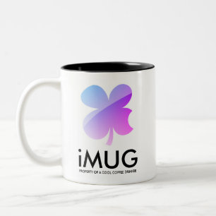 iMug funny coffee mug with lucky clover bite logo
