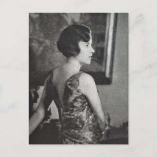 in 1930 A Beautiful Woman Black and White Postcard