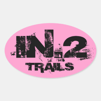 IN.2 Trail Running Oval Decal Black On Pink Sticker