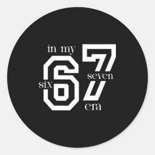 In 67 era vintage sports design 67 six seven meme classic round sticker