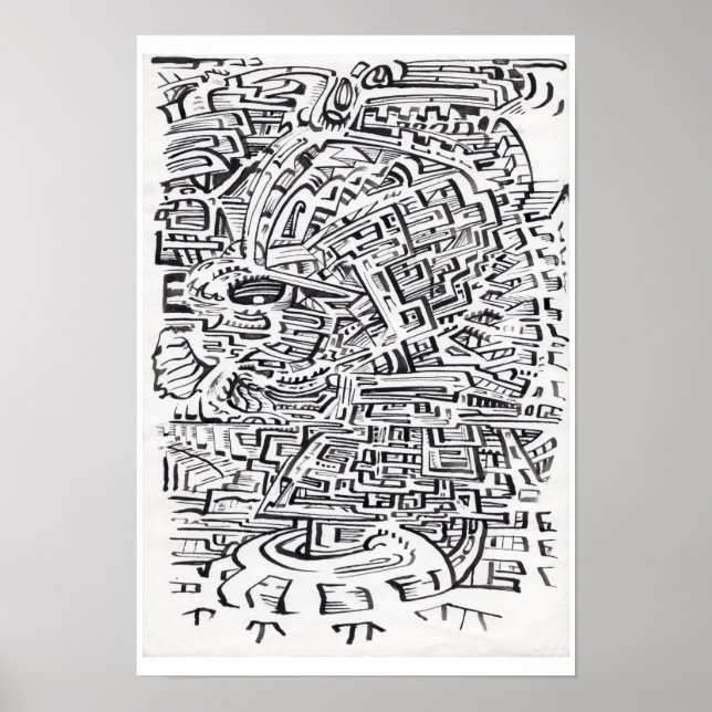 In a Between-place, india ink drawing Poster (Front)