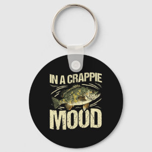 In A Crappie Mood Funny Fishing Retro Key Ring
