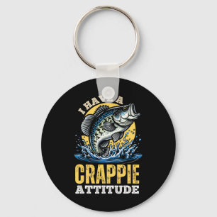 In A Crappie Mood Funny Fishing Retro Key Ring