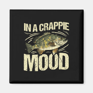 In A Crappie Mood Funny Fishing Retro Magnet