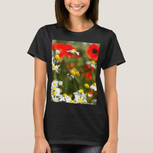 In A Field of Poppies Be A Daisy Acrylic Painting T-Shirt