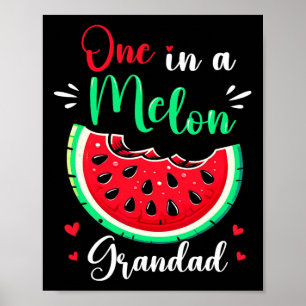 In A Melon Grandad Birthday Party Matching Family Poster