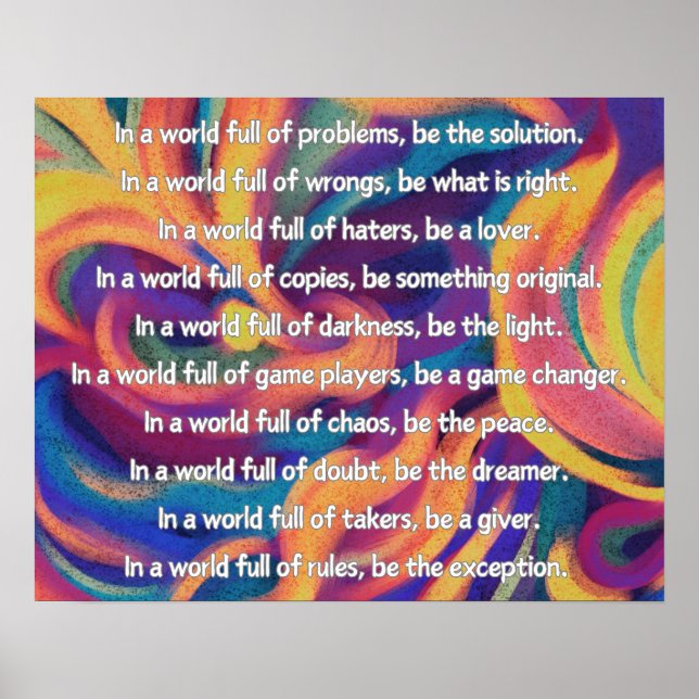 In A Messed Up World Poem Wall Poster (Front)