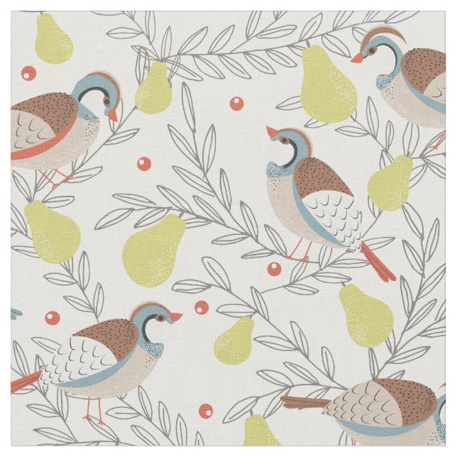 In a Pear Tree Fabric (Close Up)