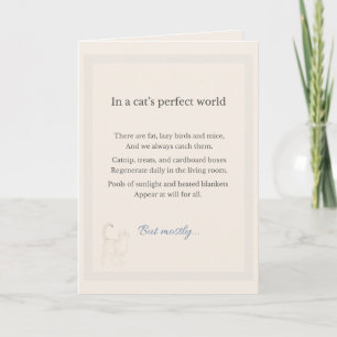 In a Perfect World Cat Father's Day Tabby Cat Card