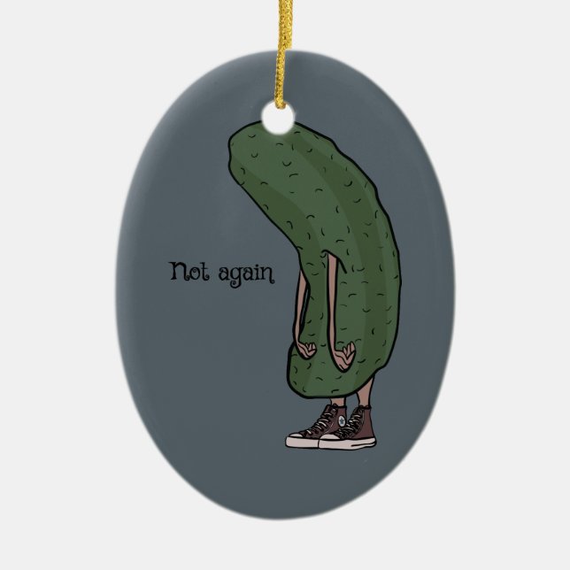 In A Pickle Ceramic Ornament (Front)