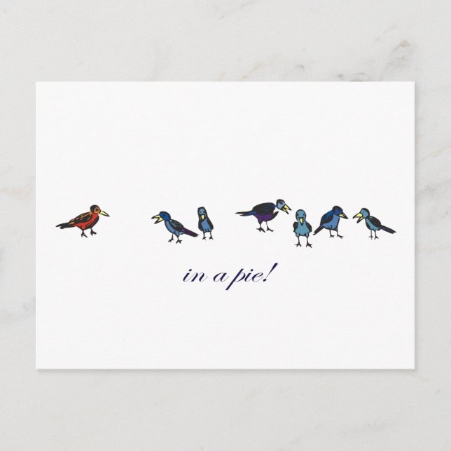 in a pie!?! birdies postcard (Front)